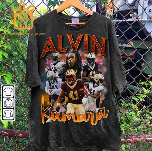 Alvin Kamara Retro T-Shirt – 90s Vintage NFL Shirts – Oversized American Football T-Shirt