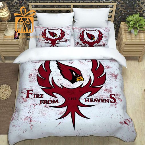 Arizona Cardinals Bed Sheets NFL Set, Custom Cute Bed Sets with Name & Number, Arizona Cardinals Gifts