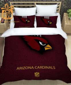 Arizona Cardinals Bed Sheets NFL Set, Custom Cute Bed Sets with Name & Number, Arizona Cardinals Gifts 2