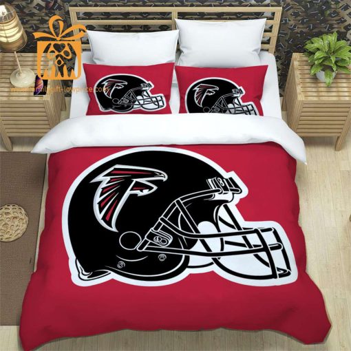 Atlanta Falcons Bed Set NFL Set, Custom Cute Bed Sets with Name & Number, Atlanta Falcons Gifts