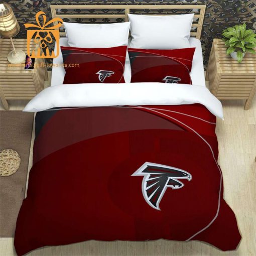 Atlanta Falcons Bed Set NFL Set, Custom Cute Bed Sets with Name & Number, Atlanta Falcons Gifts