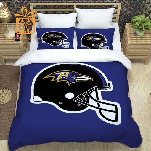 Ravens Bed Set Custom Cute Bed Sets with Name & Number, Baltimore Ravens Gifts