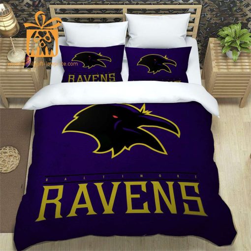 Ravens Bed Set Custom Cute Bed Sets with Name & Number, Baltimore Ravens Gifts