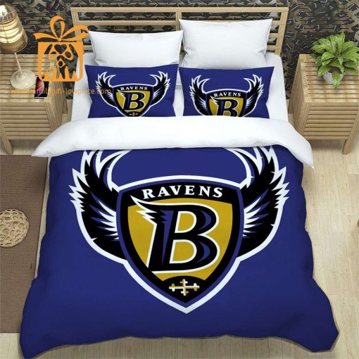 Ravens Bed Set Custom Cute Bed Sets with Name & Number, Baltimore Ravens Gifts