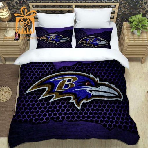 Ravens Bed Set Custom Cute Bed Sets with Name & Number, Baltimore Ravens Gifts