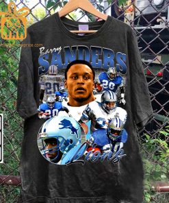Barry Sanders Retro T-Shirt – 90s Vintage NFL Shirts – Oversized American Football T-Shirt