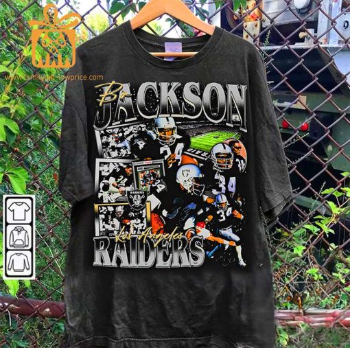 Bo Jackson Retro T-Shirt – 90s Vintage NFL Shirts – Oversized American Football T-Shirt