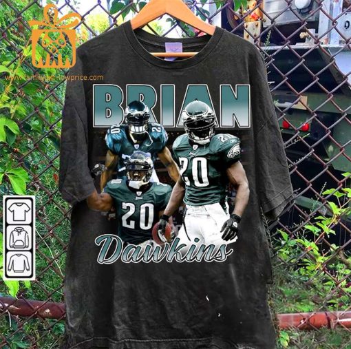 Brian Dawkins Retro T-Shirt – 90s Vintage NFL Shirts – Oversized American Football T-Shirt