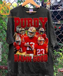 Brock Purdy Retro T Shirt 90s Vintage NFL Shirts Oversized American Football T Shirt