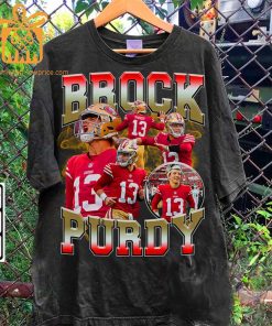 Brock Purdy Sweatshirt Retro T Shirt 90s Vintage NFL Shirts Oversized American Football T Shirt