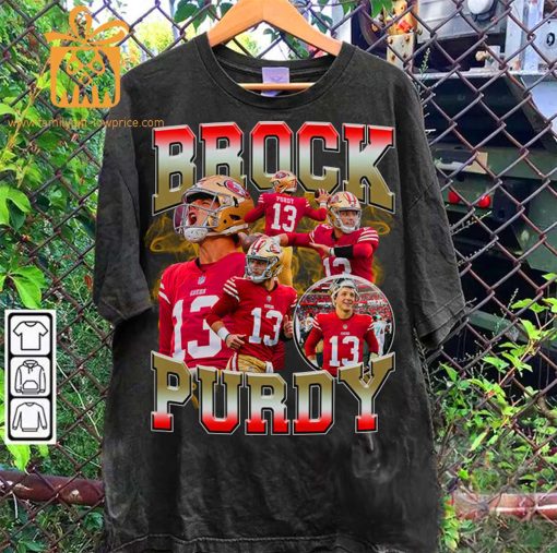 Brock Purdy Retro T-Shirt – 90s Vintage NFL Shirts – Oversized American Football T-Shirt
