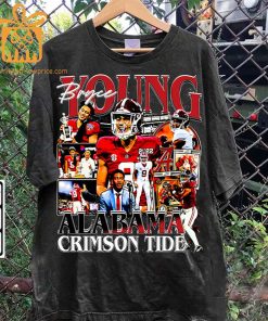 Bryce Young Retro T Shirt 90s Vintage NFL Shirts Oversized American Football T Shirt