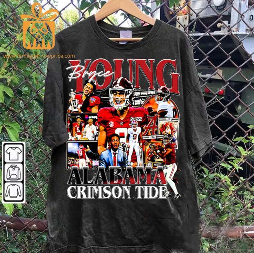 Bryce Young Retro T-Shirt – 90s Vintage NFL Shirts – Oversized American Football T-Shirt