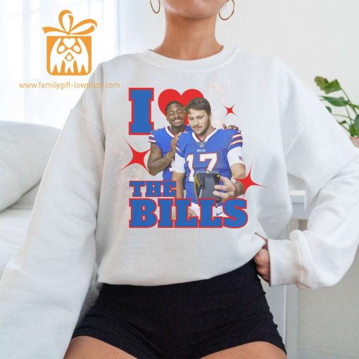 Buffalo Bills Love Sweatshirt – Josh Allen & Stefon Diggs NFL Gear – Funny Football Apparel for Bills Mafia