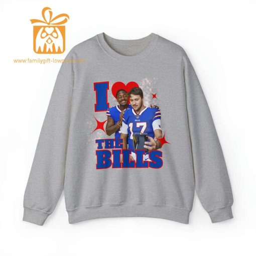 Buffalo Bills Love Sweatshirt – Josh Allen & Stefon Diggs NFL Gear – Funny Football Apparel for Bills Mafia