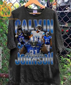 Calvin Johnson Retro T-Shirt – 90s Vintage NFL Shirts – Oversized American Football T-Shirt