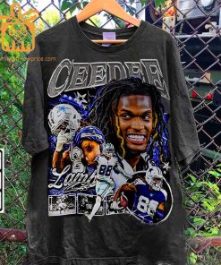 CeeDee Lamb Retro TShirt – 90s Vintage NFL Shirts – Oversized American Football T-Shirt