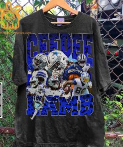 CeeDee Lamb Retro T-Shirt – 90s Vintage NFL Shirts – Oversized American Football T-Shirt