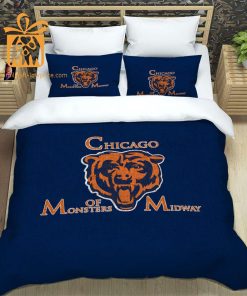 Chicago Bears Bed Sheets NFL Set, Custom Cute Bed Sets with Name & Number, Chicago Bears Gifts 4