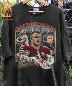 Christian McCaffrey San Francisco Football Shirt Unisex 49ers Vintage Fan Gift Perfect for Christmas 4