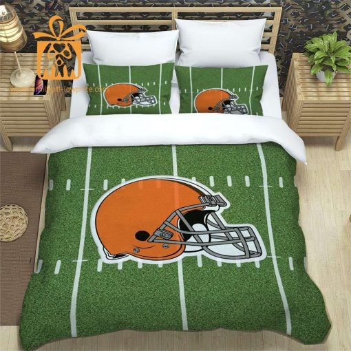 Browns Bedding Custom Cute Bed Sets with Name & Number, Cleveland Browns Gift Ideas
