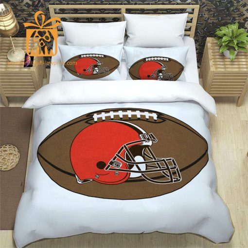 Browns Bedding Custom Cute Bed Sets with Name & Number, Cleveland Browns Gift Ideas