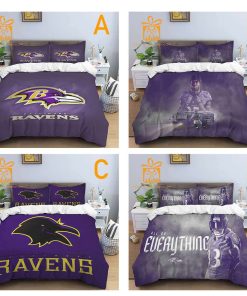 Comfortable Baltimore Ravens Football Bedding Set Soft NFL Bedding Sets for Football Fans 4