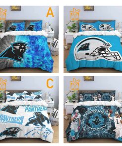 Comfortable Carolina Panthers Football Bedding Set Soft NFL Bedding Sets for Football Fans 4