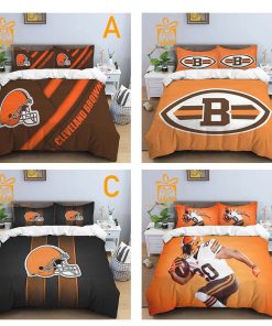 Comfortable Cleveland Browns Football Bedding Set Soft NFL Bedding Sets for Football Fans 4