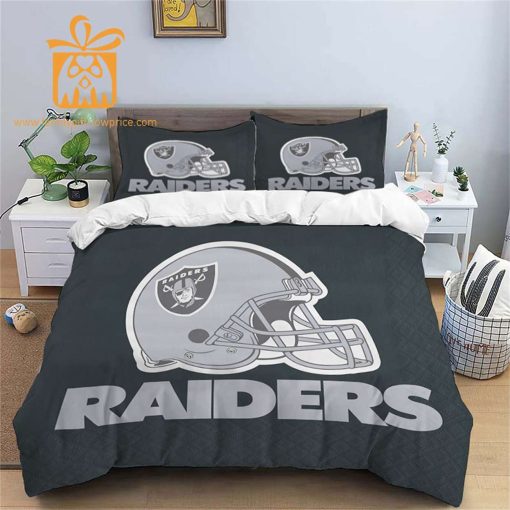 Comfortable Las Vegas Raiders Football Bedding Set – Soft NFL Bedding Sets for Football Fans