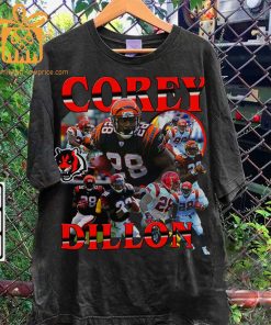 Corey Dillon Retro T-Shirt – 90s Vintage NFL Shirts – Oversized American Football T-Shirt