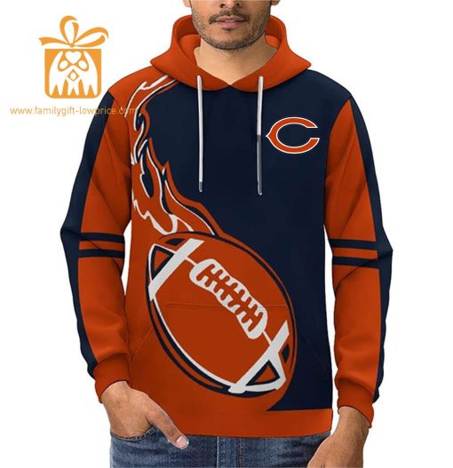 Custom Chicago Bears Football Jersey – Personalized 3D Name & Number Hoodies for Fans, Gift for Men Women