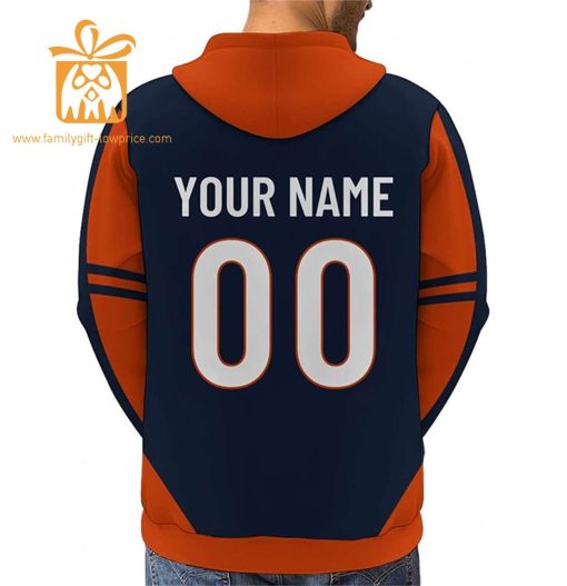 Custom Chicago Bears Football Jersey – Personalized 3D Name & Number Hoodies for Fans, Gift for Men Women