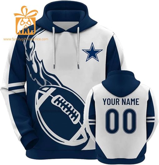 Custom Dallas Cowboys Football Jersey – Personalized 3D Name & Number Hoodies for Fans, Gift for Men Women
