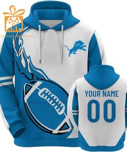 Custom Detroit Lions Football Jersey – Personalized 3D Name & Number Hoodies for Fans, Gift for Men Women
