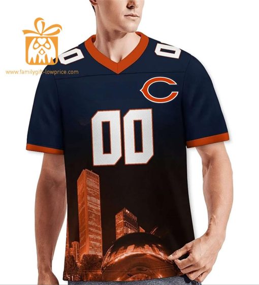 Custom Chicago Bears Shirt – Personalize Your Cityscape Football Jersey – Perfect Gift for Fans