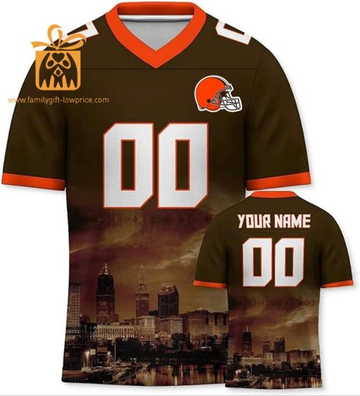 Custom Cleveland Browns T-Shirts – Personalize Your Cityscape Football Jersey – Perfect Gift for Fans