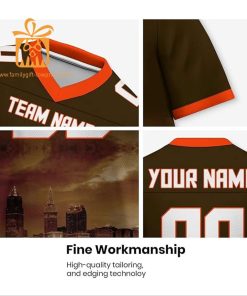 Custom Cleveland Browns T-Shirts – Personalize Your Cityscape Football Jersey – Perfect Gift for Fans 1