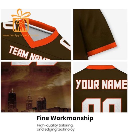 Custom Cleveland Browns T-Shirts – Personalize Your Cityscape Football Jersey – Perfect Gift for Fans