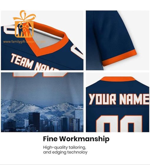 Custom Denver Broncos Shirt – Personalize Your Cityscape Football Jersey – Perfect Gift for Fans