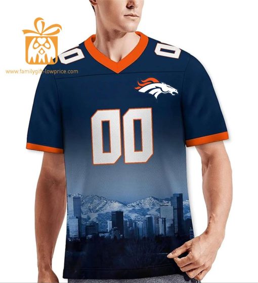 Custom Denver Broncos Shirt – Personalize Your Cityscape Football Jersey – Perfect Gift for Fans