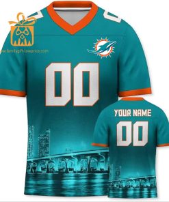 Custom Miami Dolphins Shirt – Personalize Your Cityscape Football Jersey – Perfect Gift for Fans