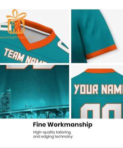 Custom Miami Dolphins Shirt – Personalize Your Cityscape Football Jersey – Perfect Gift for Fans 2