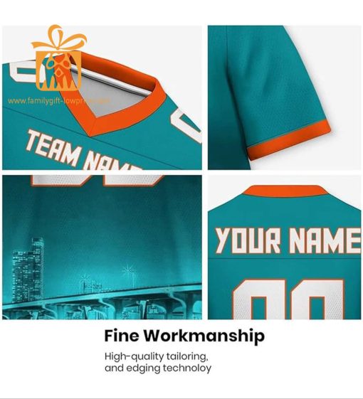 Custom Miami Dolphins Shirt – Personalize Your Cityscape Football Jersey – Perfect Gift for Fans