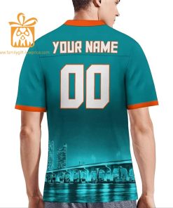 Custom Miami Dolphins Shirt – Personalize Your Cityscape Football Jersey – Perfect Gift for Fans 4