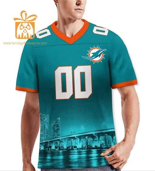 Custom Miami Dolphins Shirt – Personalize Your Cityscape Football Jersey – Perfect Gift for Fans