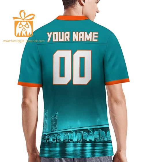 Custom Miami Dolphins Shirt – Personalize Your Cityscape Football Jersey – Perfect Gift for Fans