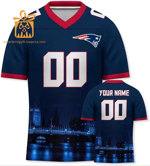 Custom New England Patriots Shirts – Personalize Your Cityscape Football Jersey – Perfect Gift for Fans