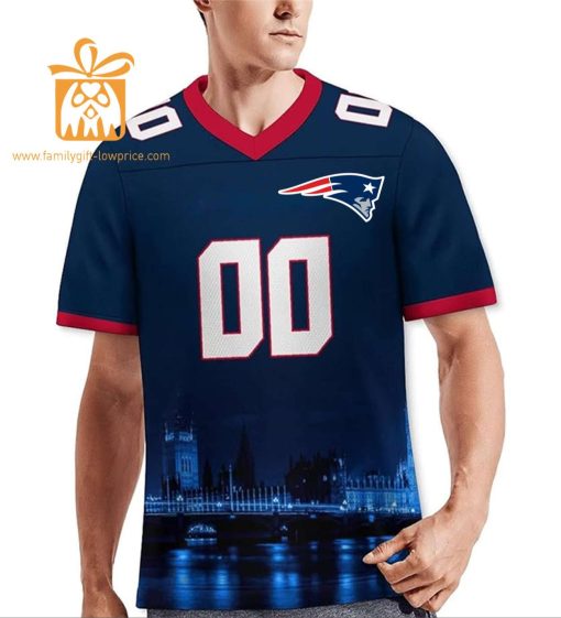 Custom New England Patriots Shirts – Personalize Your Cityscape Football Jersey – Perfect Gift for Fans