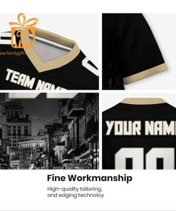 Custom Football Jersey for New Orleans Saints Fans Personalize with Your Name Number on a Cityscape Shirt Perfect Gift for Men Women 2
